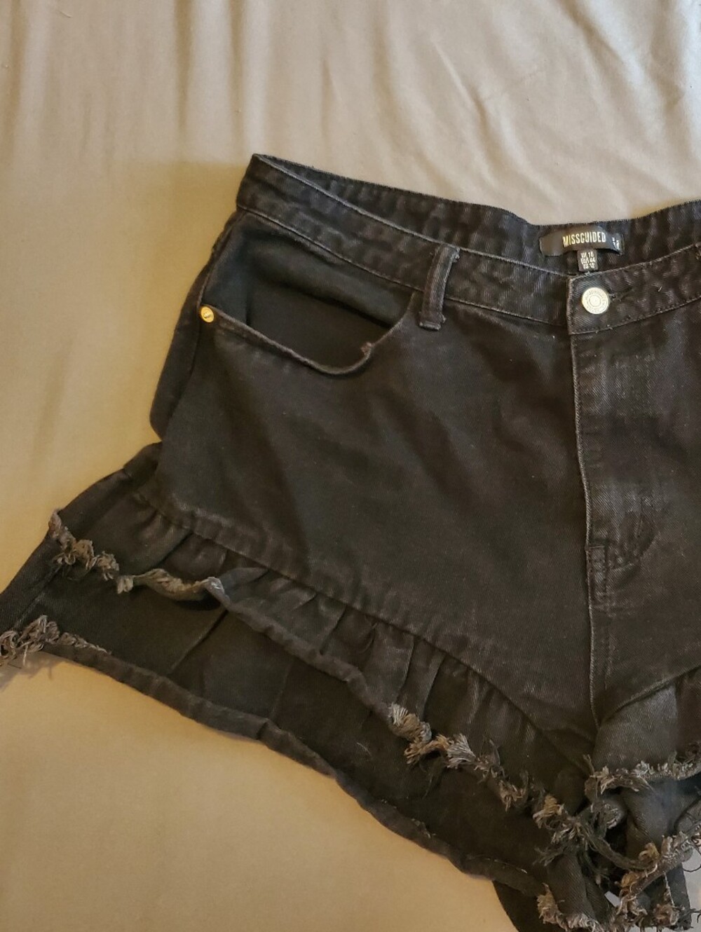 Ruffle Denim Shorts